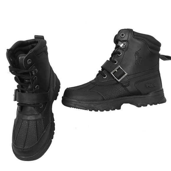 BRAND NEW Polo Ralph Lauren Kids Boots!  Size 1 Black  Equestrian Styling - Picture 1 of 3